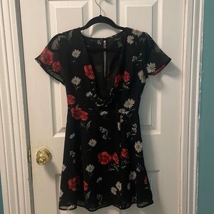 Black floral dress from F21